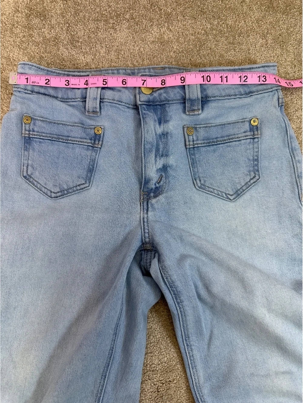 Women’s Sz 0 American Eagle Low Rise Baggy Stretch Light Wash Wide Leg Flare